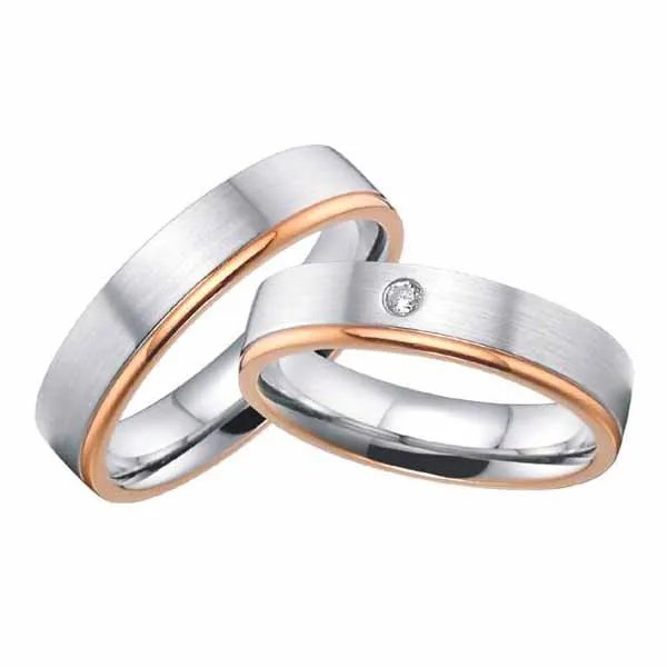 
Italian designs 18k gold plated wedding diamond couple ring 