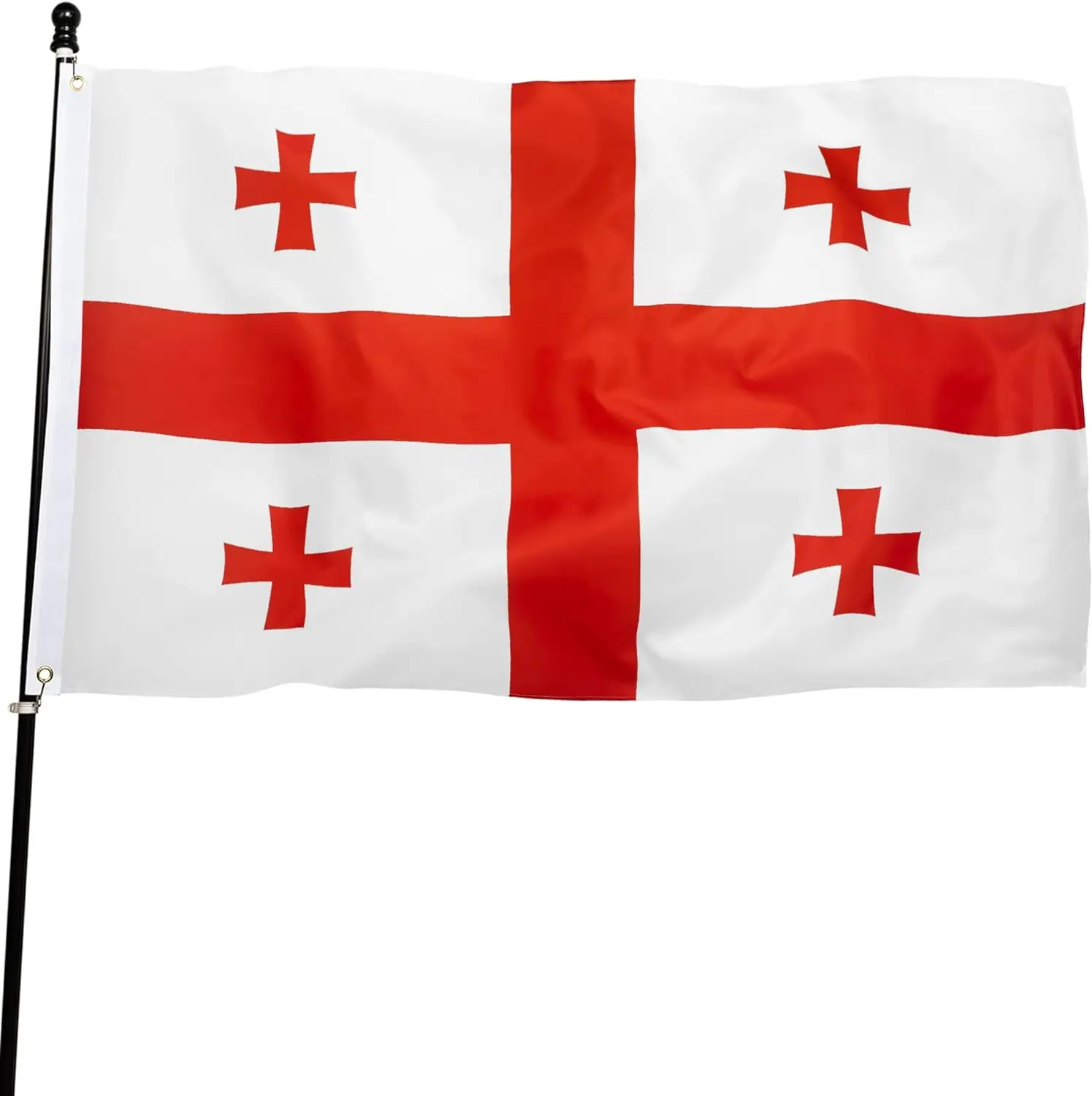 Wholesale Custom Country 3*5ft Georgia Flag Red Flag With White Cross Flag Georgia