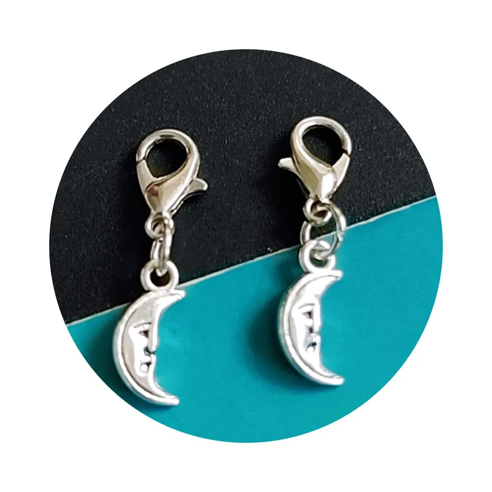 Bulk 10pcs metal keychain  moon enamel charm key chain pendant