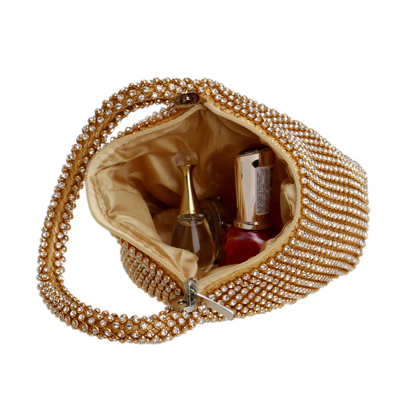 Sparkle metal evening clutch for women high quality clutches customize luxury dinner bag diamond crossbody bag rhinestone bags