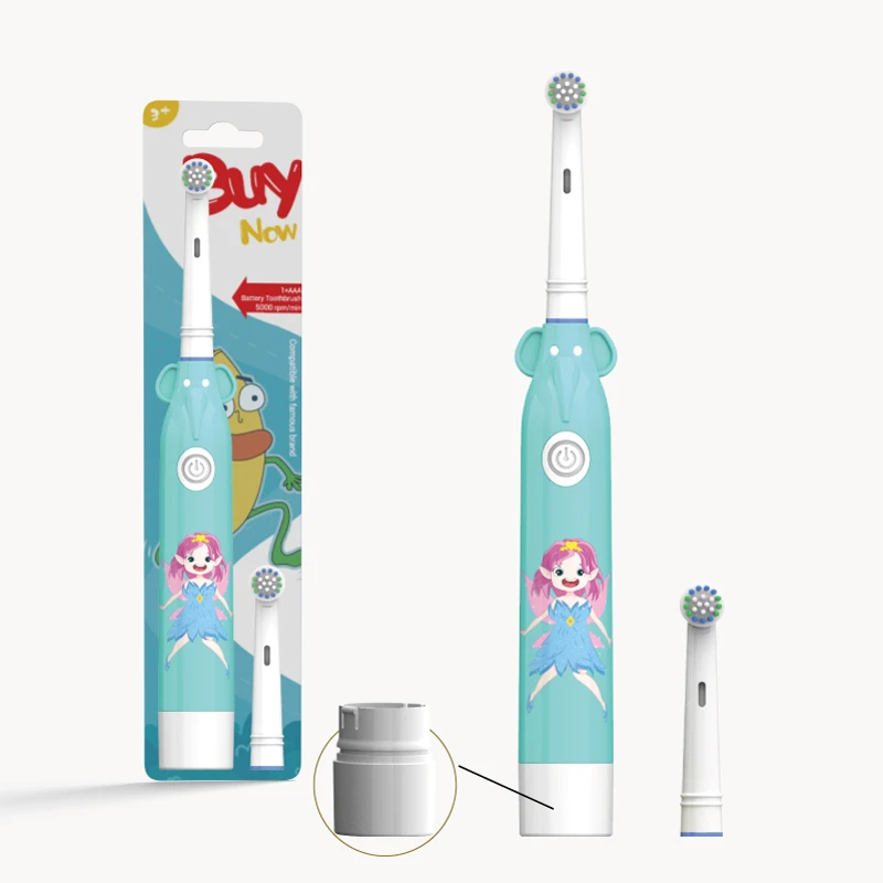 IPX5 Customized Patterns Elephant Model Battery Rotary Electric Toothbrush Cleaning Mode DuPont Tynex Bristles Oral Care B