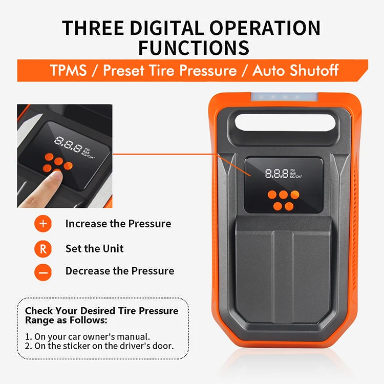 Best seller digital auto stop portable car air compressor pump tire inflator