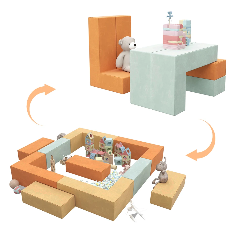 Saien Modular Children Play Couch Kids Foam Play Couch Customized sofa kid sofa for bedroom school