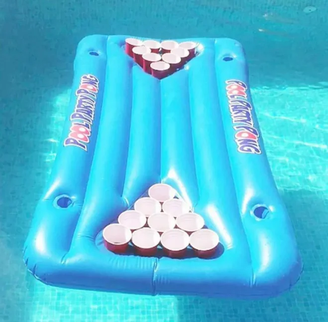 Factory supply Inflatable beer pong floating mattress water play  pool inflatable party game float