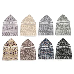 Newest Design African Multi Color Dome Embroidered Crochet Stylish Kopiah Flat Hat For Muslim Omani Man Prayer Cap