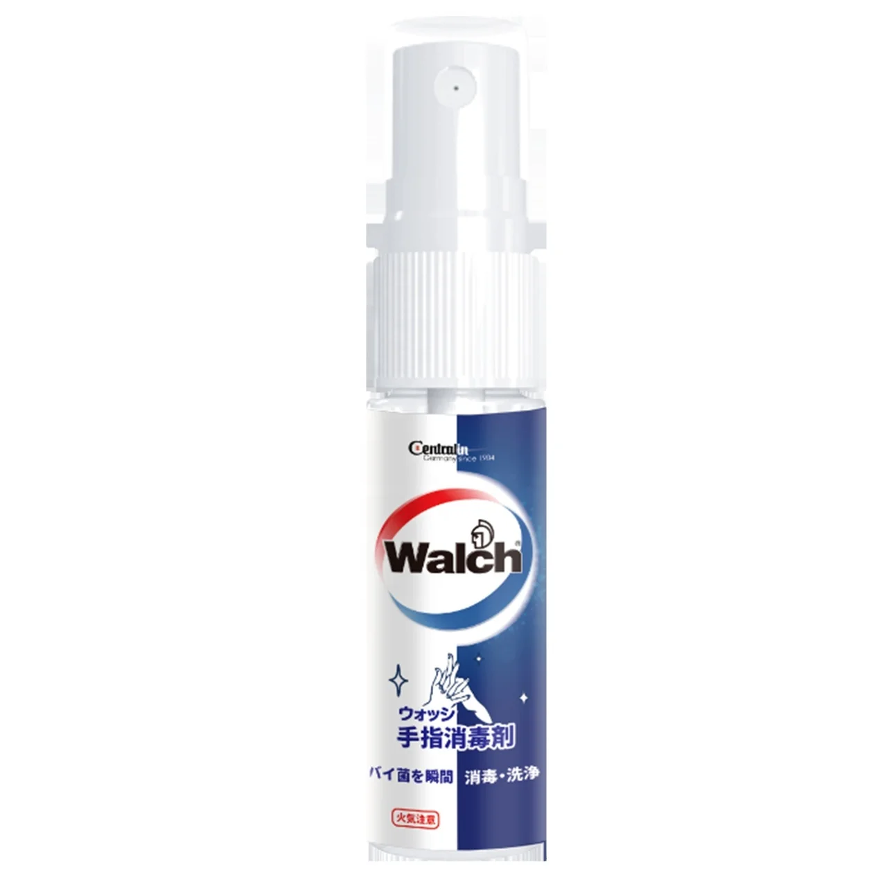 Walch finger disinfectant liquid antiseptic liquid  white light paper outside box China carton wooden packaging feature Eco