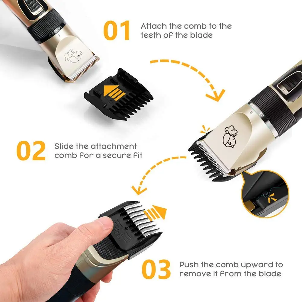 Pet Grooming Kit Professional Pet Hair Trimmer Set Grooming Dog Hair Clipper Trimmer Pet Clipper with Comb Scissor
