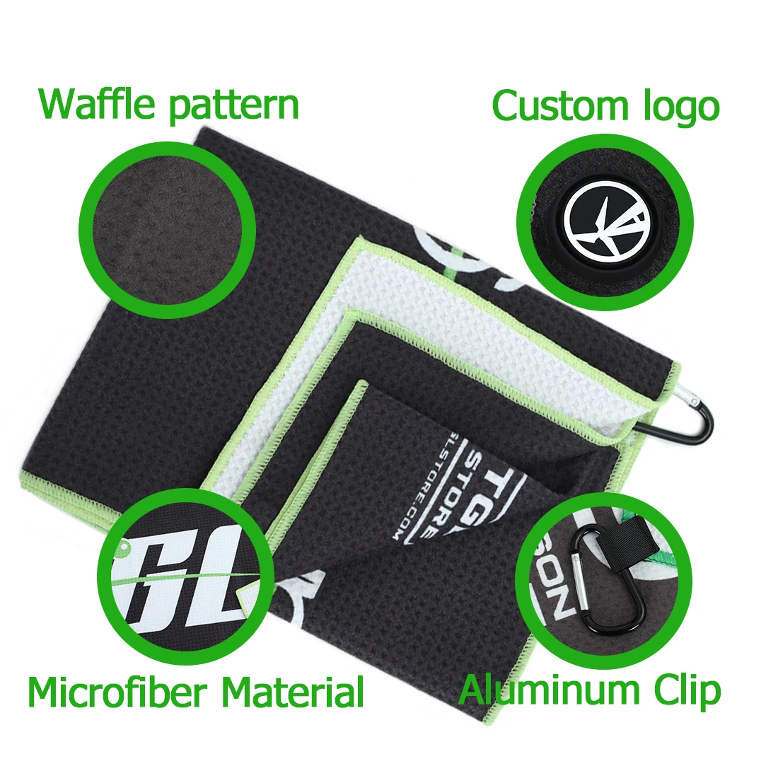 China manufactures  golf towel wholesale with custom logo printed microfiber waffle weave blank golf towels