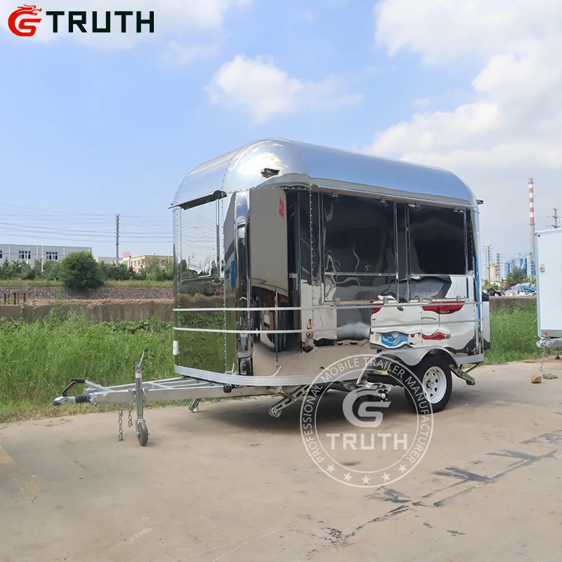 Mobile Food Trailer Kitchen Outdoor Food Van Hot Dog Cart Airstream Food Truck trailer With Vin Number
