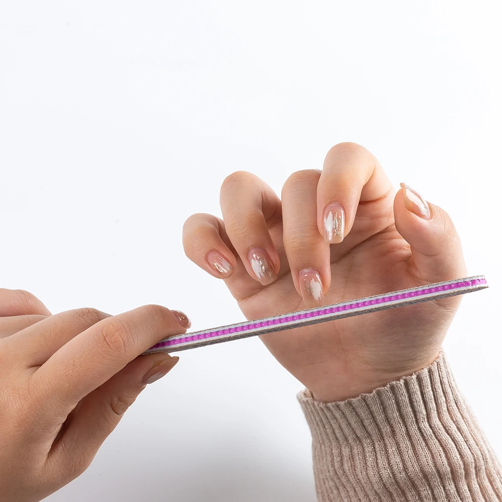 Sunshine High Grade Nail File Custom Printed Nail Files Disposable Korea Sandpaper Zebra Gray 100/180 Grit Nail File