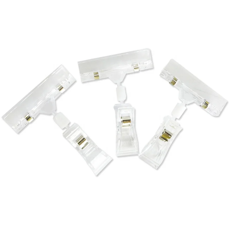 Custom Plastic Manufacturer Clear White Black Supermarket Display Price Tag Label Clip Holder