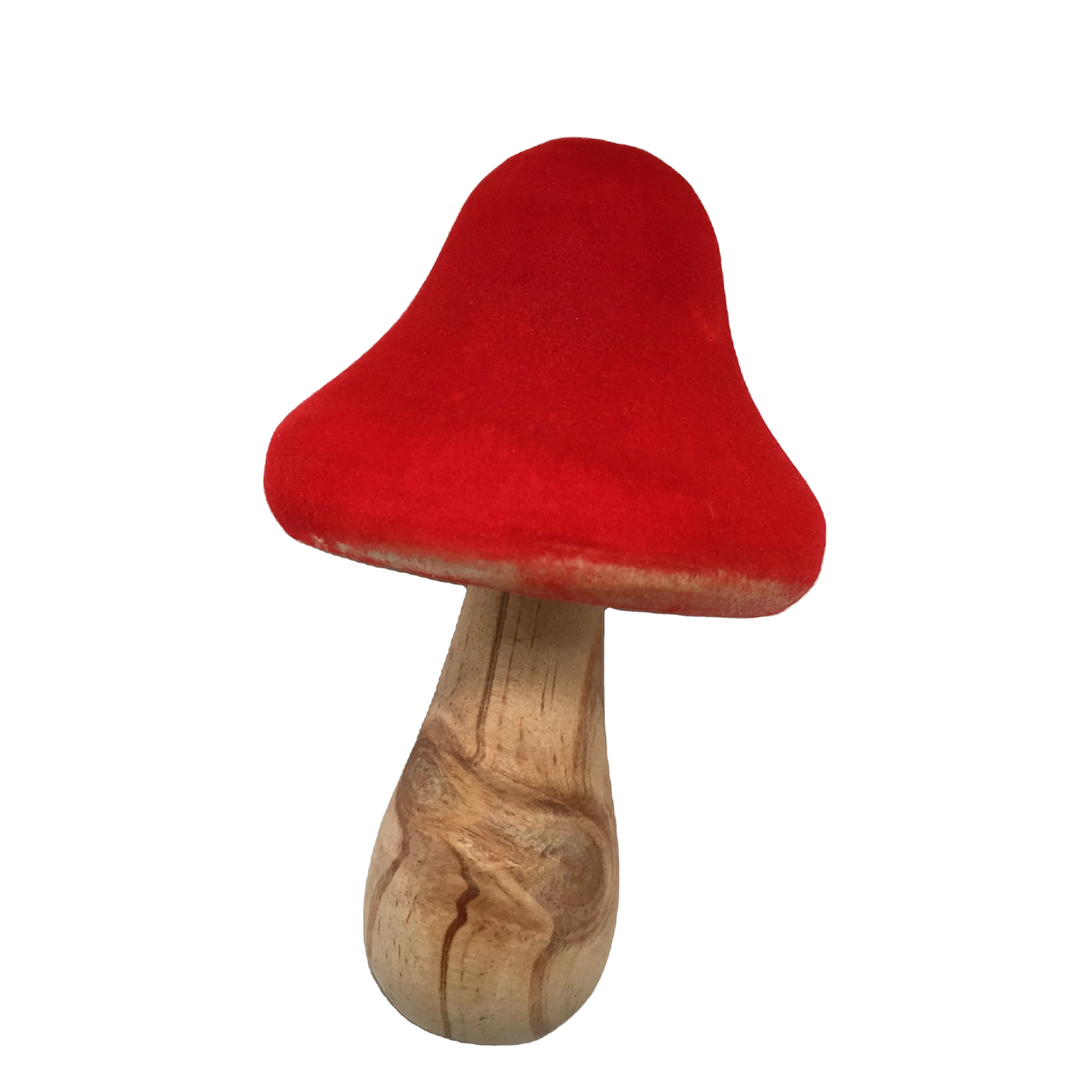 Xmas Handmade Table Decorative  Wooden Red Mushroom