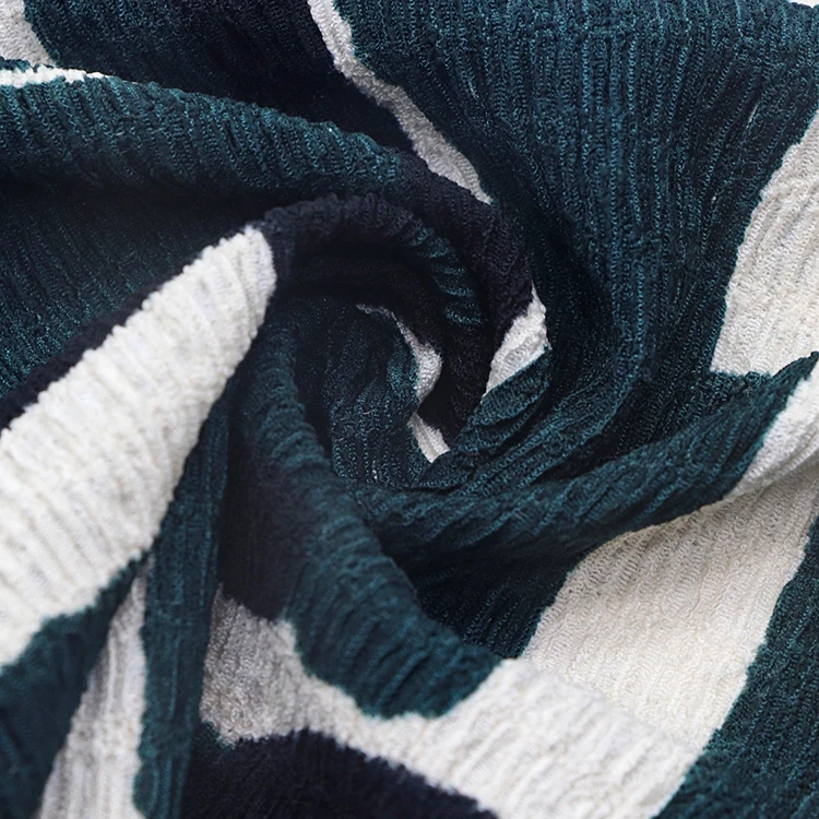 New design geometric printed stretch 97 polyester 3 spandex soft warp knitting tricot fabric for clothes