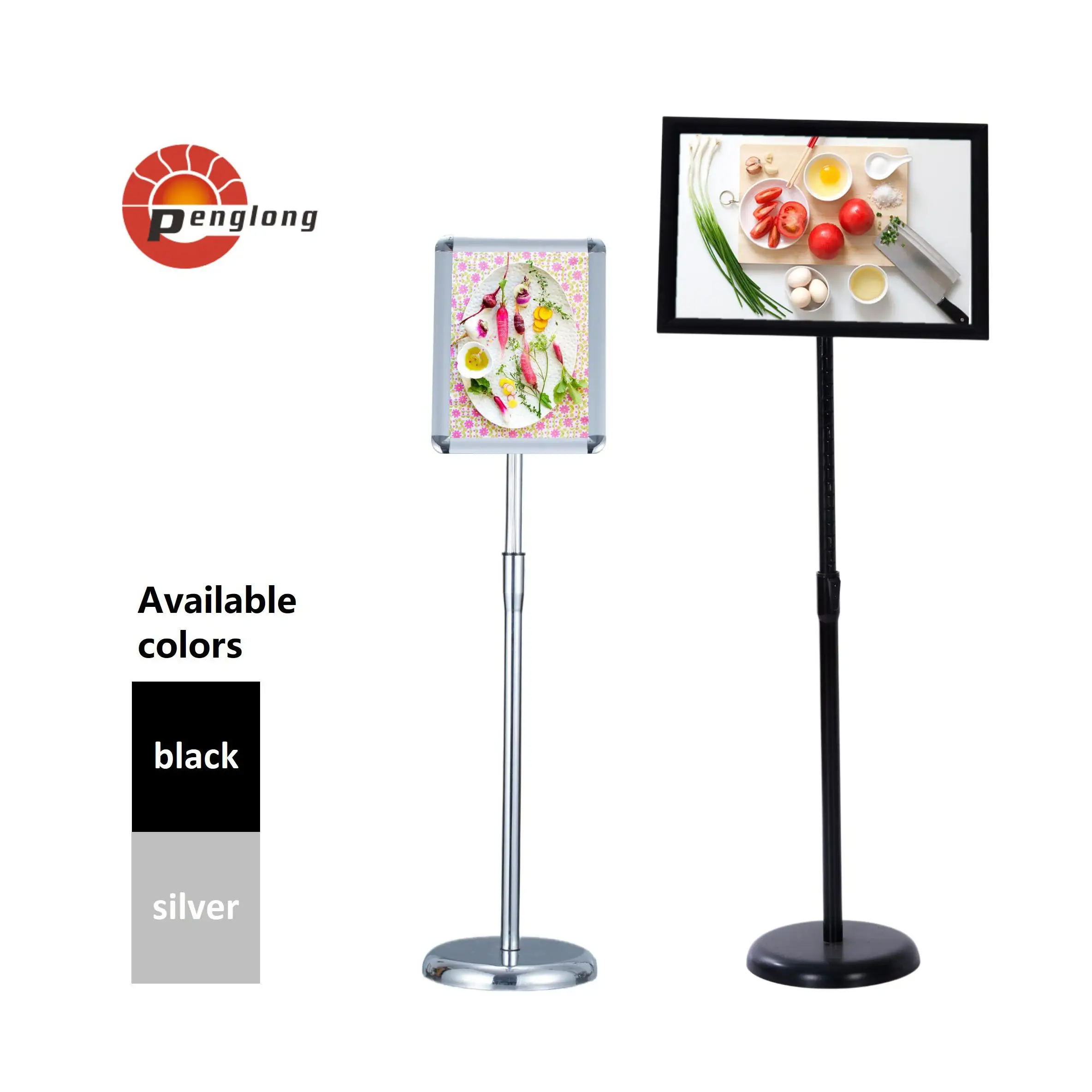 A3 A4 Advertising Aluminum Menu Stand Snap Frame Sign Holder Height Adjustable Poster Stand