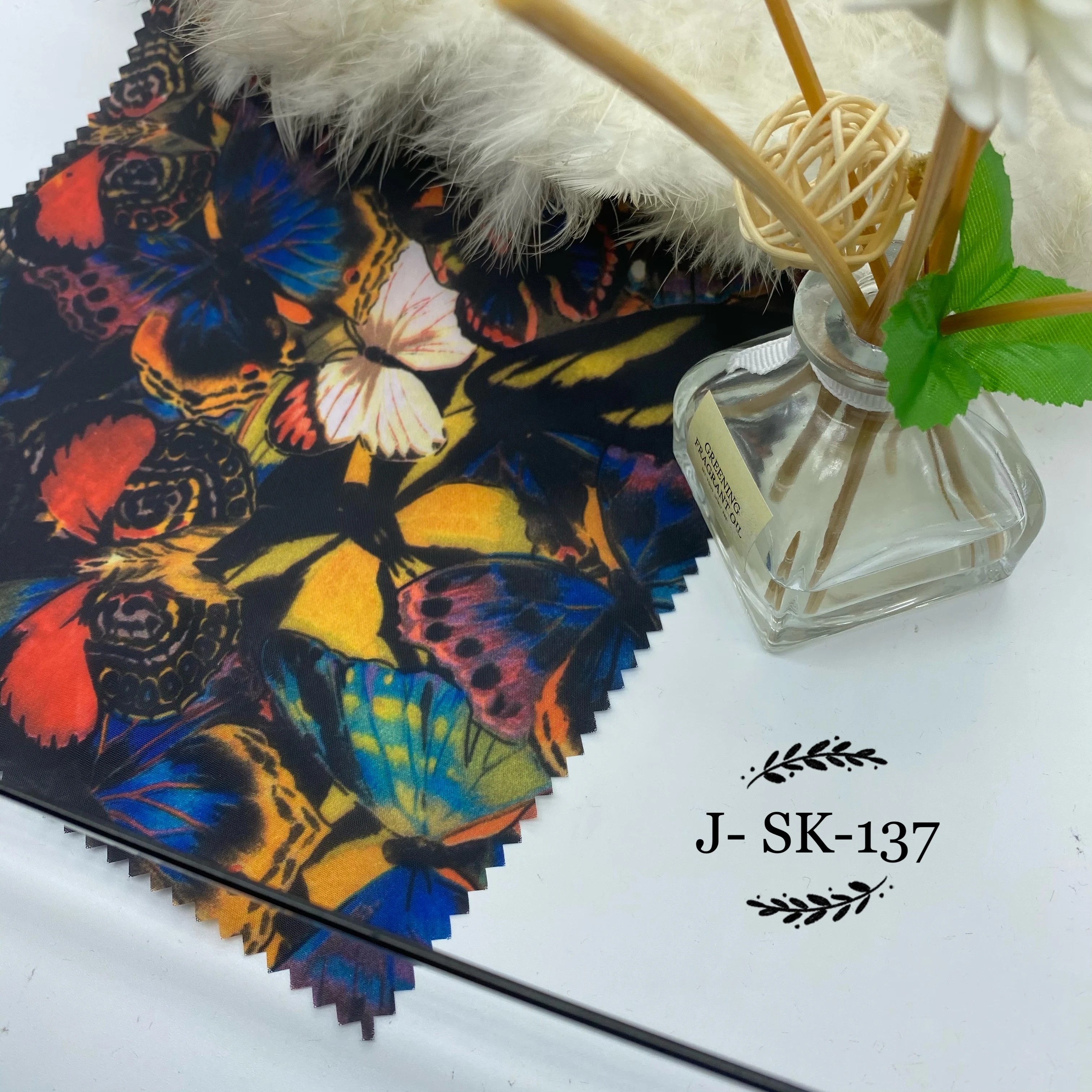 Высококачественный атласный шифоновый дизайн 100% из шелка тутового шелкопряда с принтом бабочки для шарфа одежды подушки маски для глаз полотенце