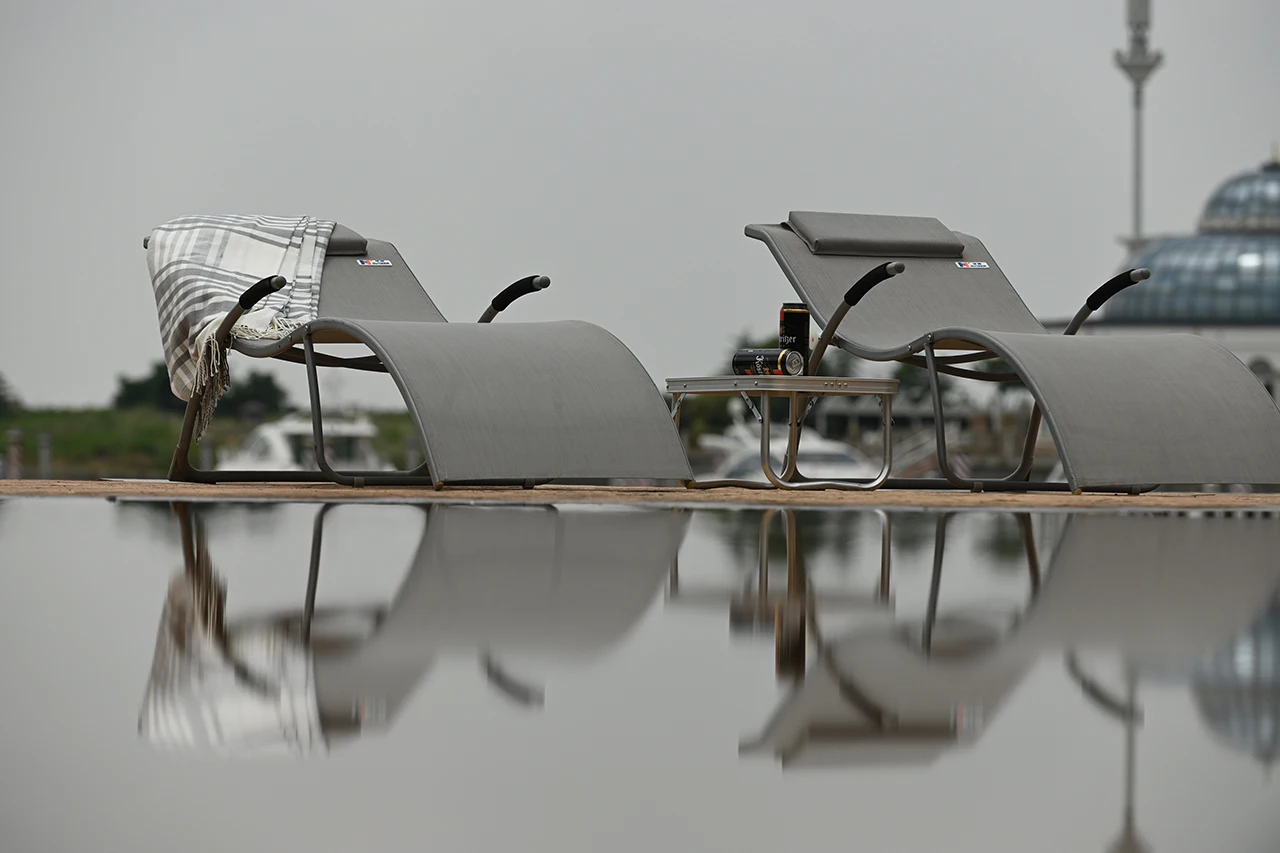 iron modern outdoor chaise lounger bed