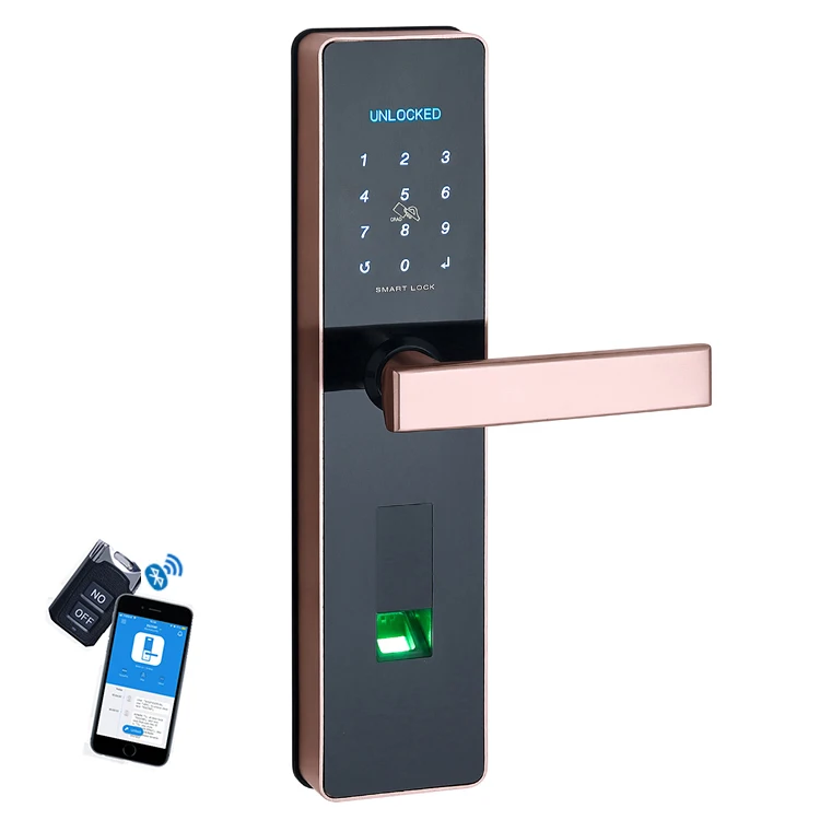 Дверной замок со сканером отпечатков пальцев и кардридером по лучшей цене