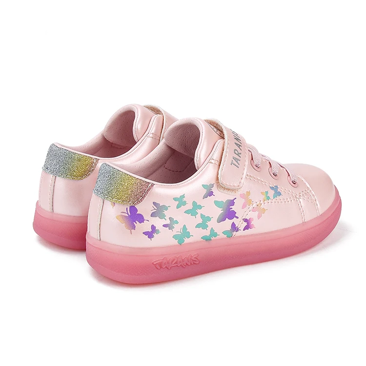 
Taranis spring new soft sole non-slip children board shoes girl pink butterfly transparent jelly sole shoes 