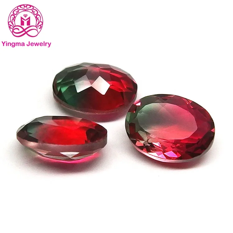 Loose Watermelon Tourmaline Oval Cut Glass Stone Faceted Colored Gemstone