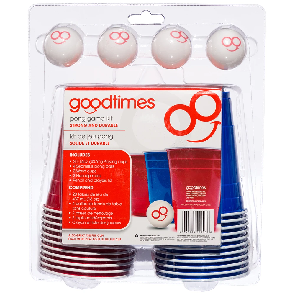 Goodtimes красный и синий пивной Понг Набор для питья игры-4 упаковки-1 корпус по 4 (4 комплекта на единицу)