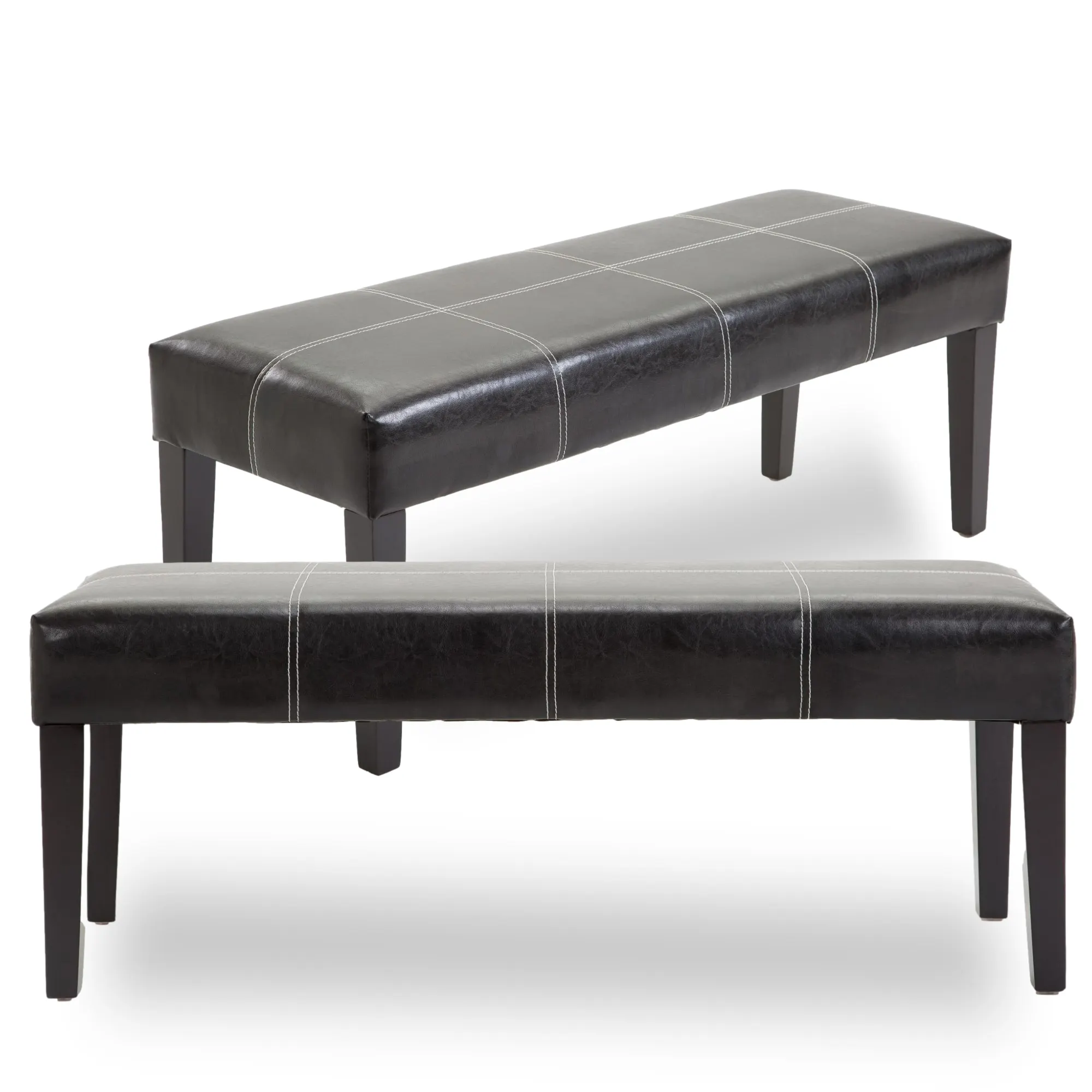 Подножка классического дизайна из искусственной кожи коричневого цвета с мягкой подставкой из массива дерева для гостиной и спальни