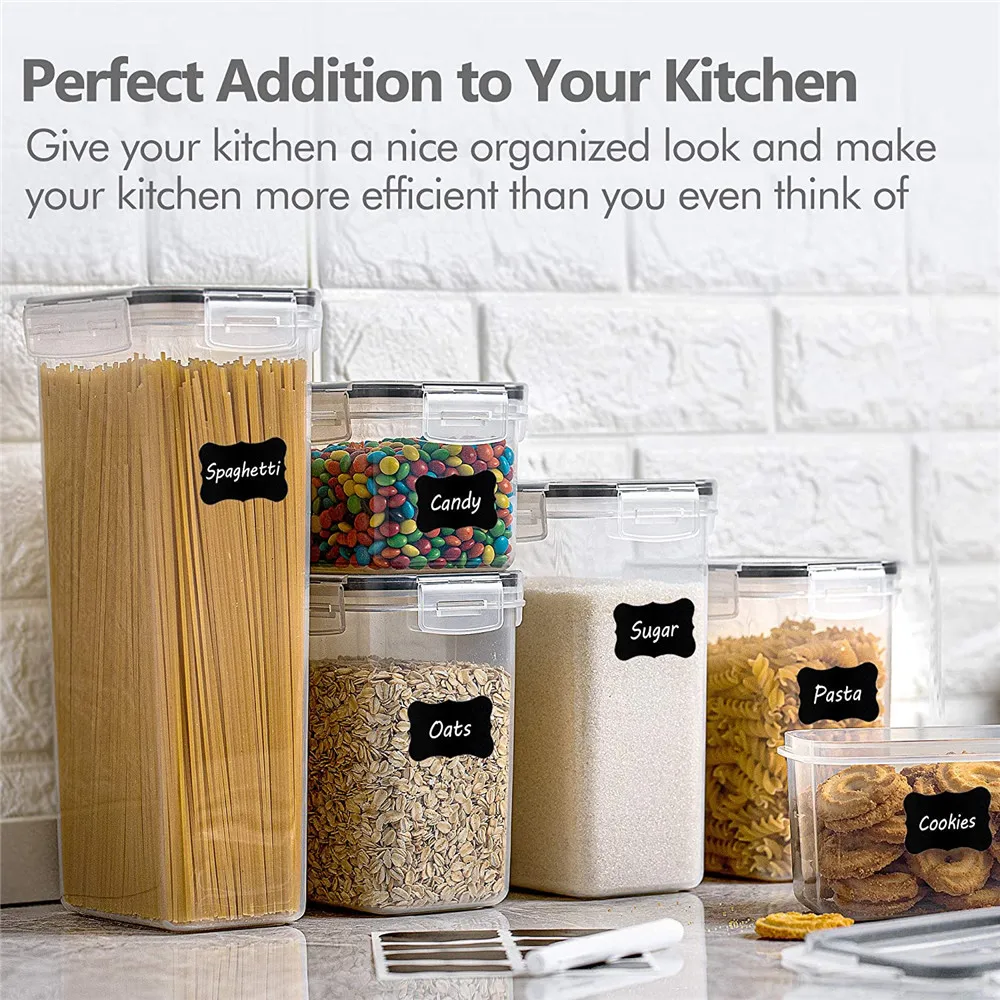Easy Open Container Set 24 PC Kitchen & Pantry Organization BPA Free Plastic Canisters with Durable Lids Ideal for Cereal