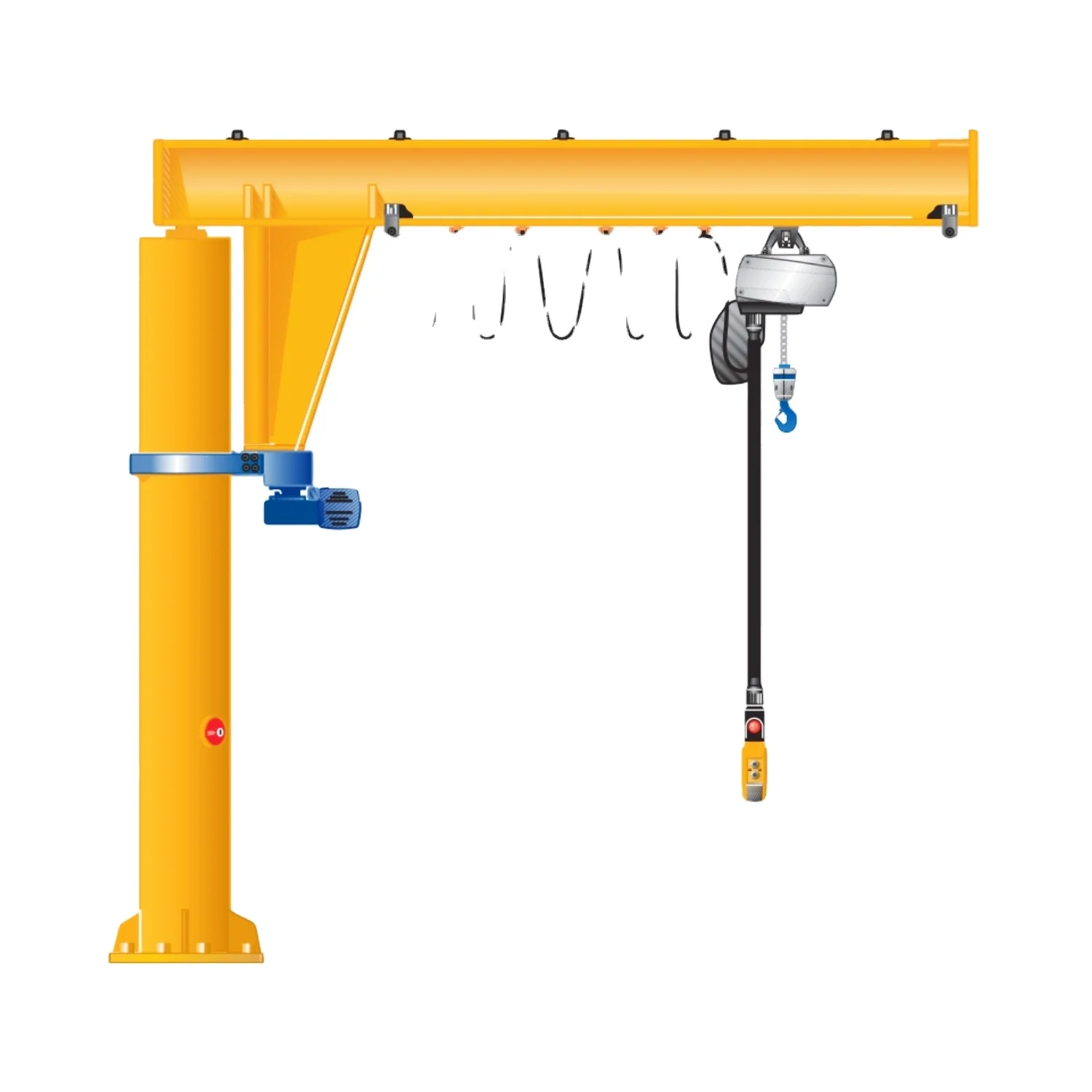 Workshop Foundation Jib Crane Wireless Remote Controller or Be Customized Mounted 1 Ton Provided 3 Phase 380V 50hz 500 by Sea