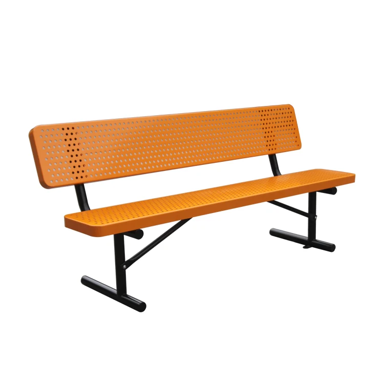 outdoor park 6ft 8ft perforated steel bench seat outside street metal seating bench public garden yard patio iron chair bench