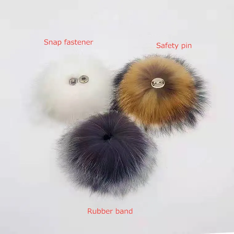 2020 hot Sale Wholesale Pom Pom colorful real raccoon fur pompoms for hats shoes