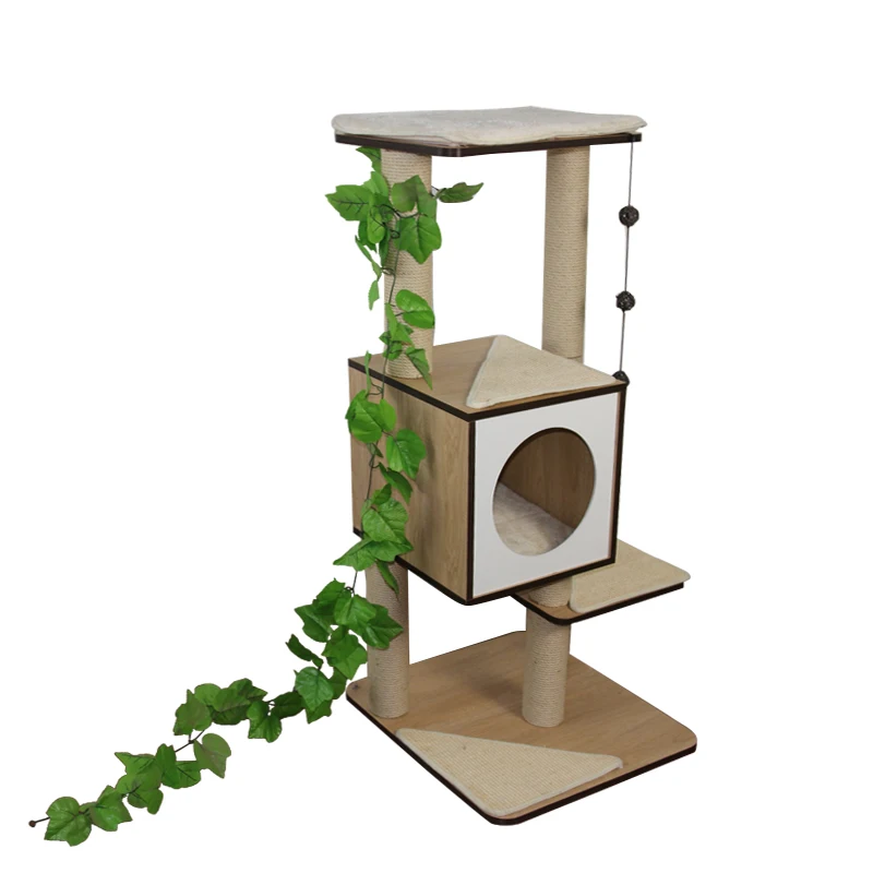 
MDF Pet Tower Ceiling Condo Natural Paradise Wall Activity Centre China Hou Cat Tree Castle 