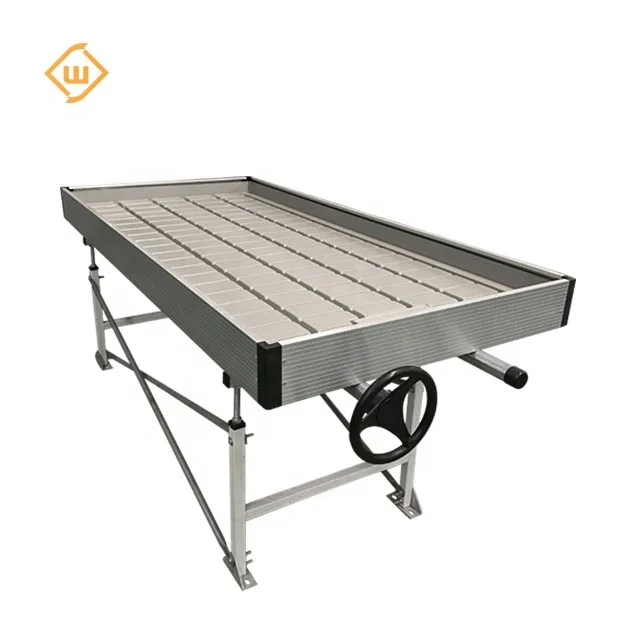 ABS food grade moveable Rolling benches Hydroponic growing tables Farm irrigation flood rolling benches