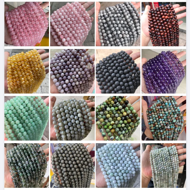 Natural Stone Beads Aquamarine Polished Round Smooth Gemstone  Loose Beads Crystal Energy Stone for Jewelry Making