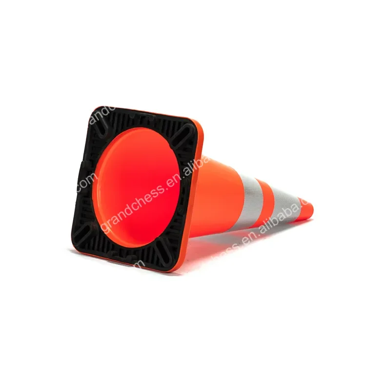 Black rubber base cone road safety/ 450 500 750 700mm Flexible PVC Traffic Cone