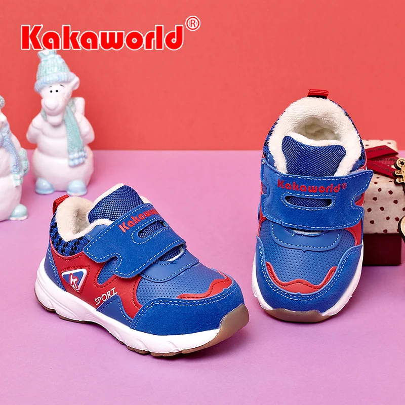 
Popular Colorful Kids Sneakers Winter Warm Kids Sports Shoes Girls Shoes Boys Shoes Berber Fleece Lining 