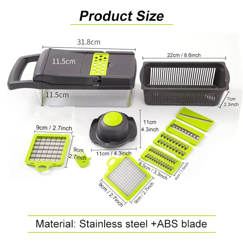 12 In 1 Multifunctional Vegetables Slicer Cutter Onion Cutter Fruits Slicer Potatoes Peeler Manual Vegetable Chopper