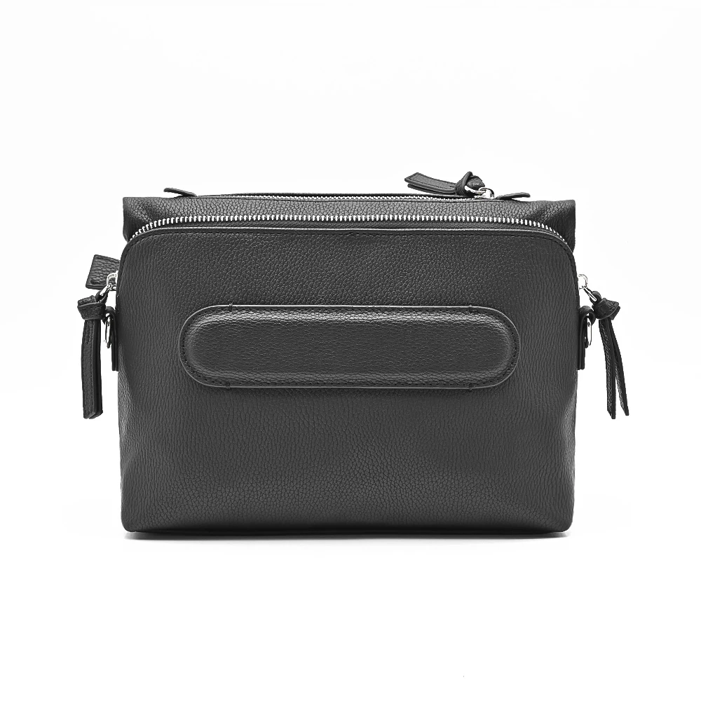 Custom Wholesale Premium Quality Black Genuine Leather Shoulder Messenger Bags Handbags Men Crossbody Bag For Men