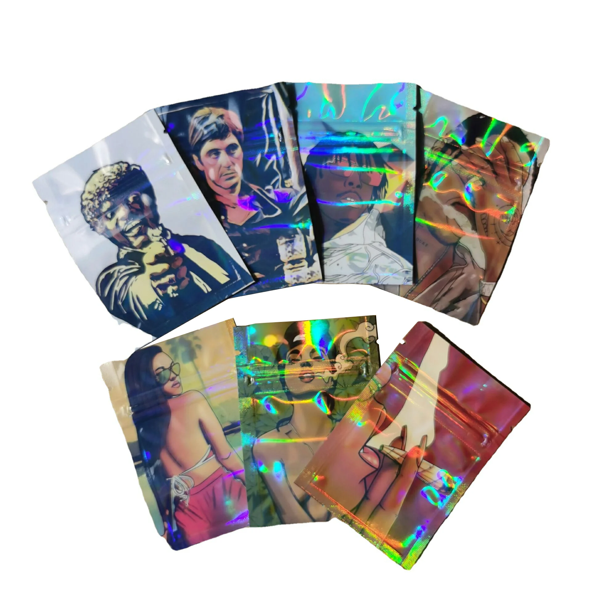 Custom Printed Mylar Ziplock Bags Resealable Aluminium Foil Sachet Package with Logo for Food Use