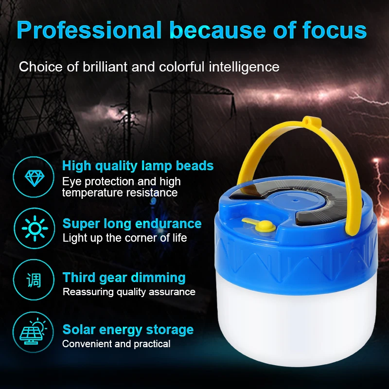Wholesale New LED Outdoor Waterproof Camping Emergency Bulb Rechargeable Solar Light
