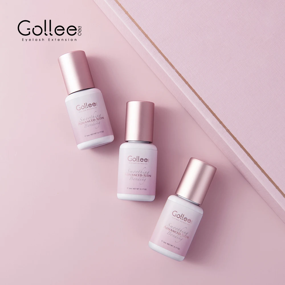 Gollee High quality strong hold diy lash extension glue packaging adhesive 0.5 container private label pink lash glue