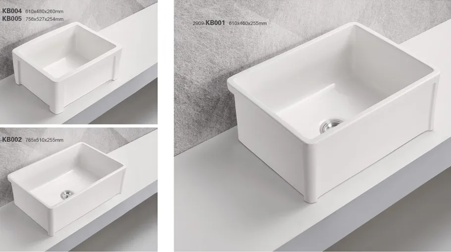 New Deep Single Bowl undermounted kitchen cabinet White Fireclay living room Sink Apron Front Ceramic Kitchen Sink