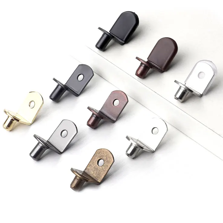 Wholesale L-Shaped Metal Cabinet Shelf Clips Concealed Shelf Pins Support With 6Mm Furniture Bookshelf Closet Kitchen