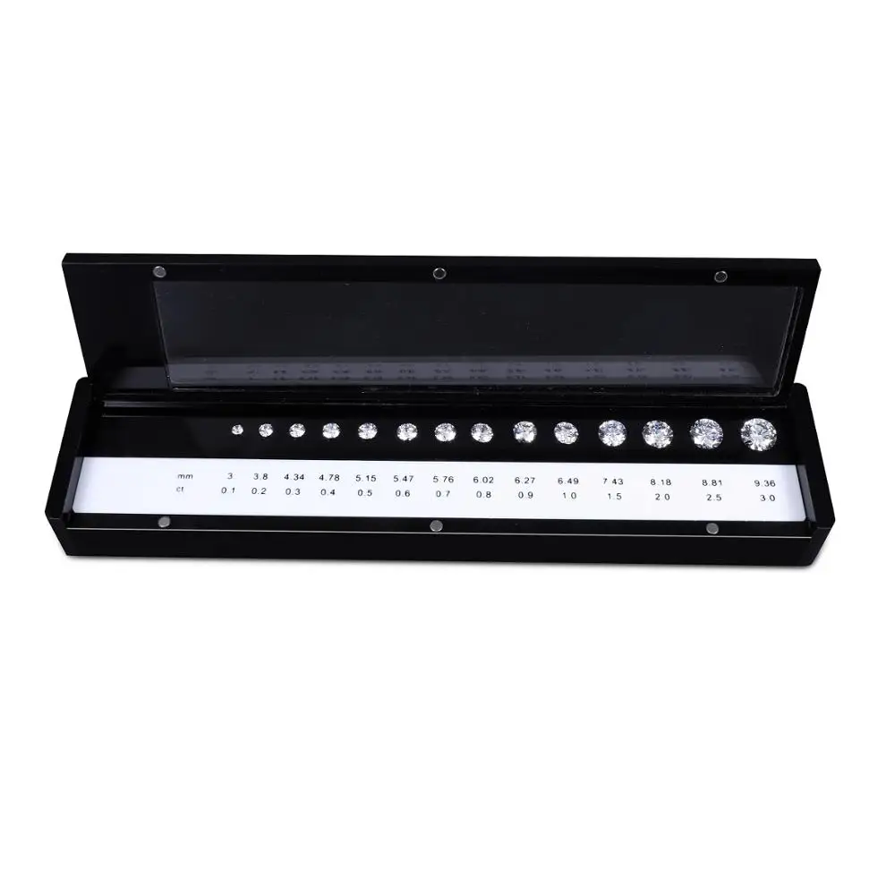 High quality Hand selected VVS Cubic Zircon Diamond Master Stone Diamond Sizes Comparison Set