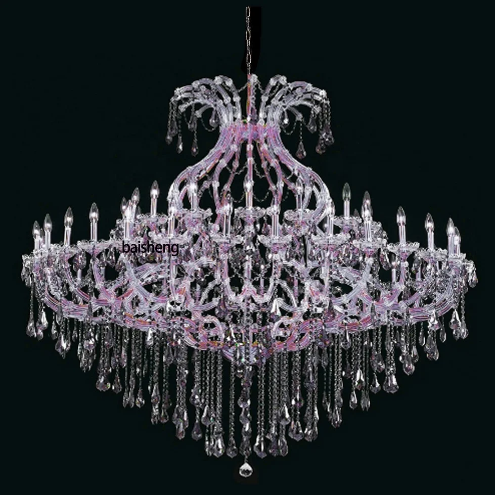 
49 lights arms crystal glass chandelier for home decoration foyer living room hotel restaurant store mall cristal lustres 