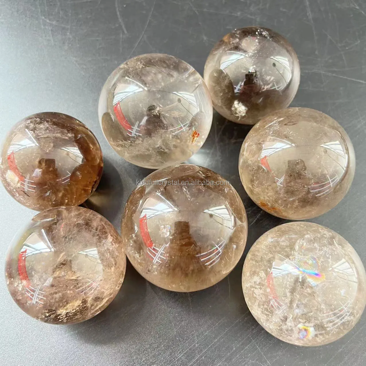 Crystals Healing Stones Wholesale Smoky Quartz Sphere Minerals Stones Natural Crystal (1600525869896)