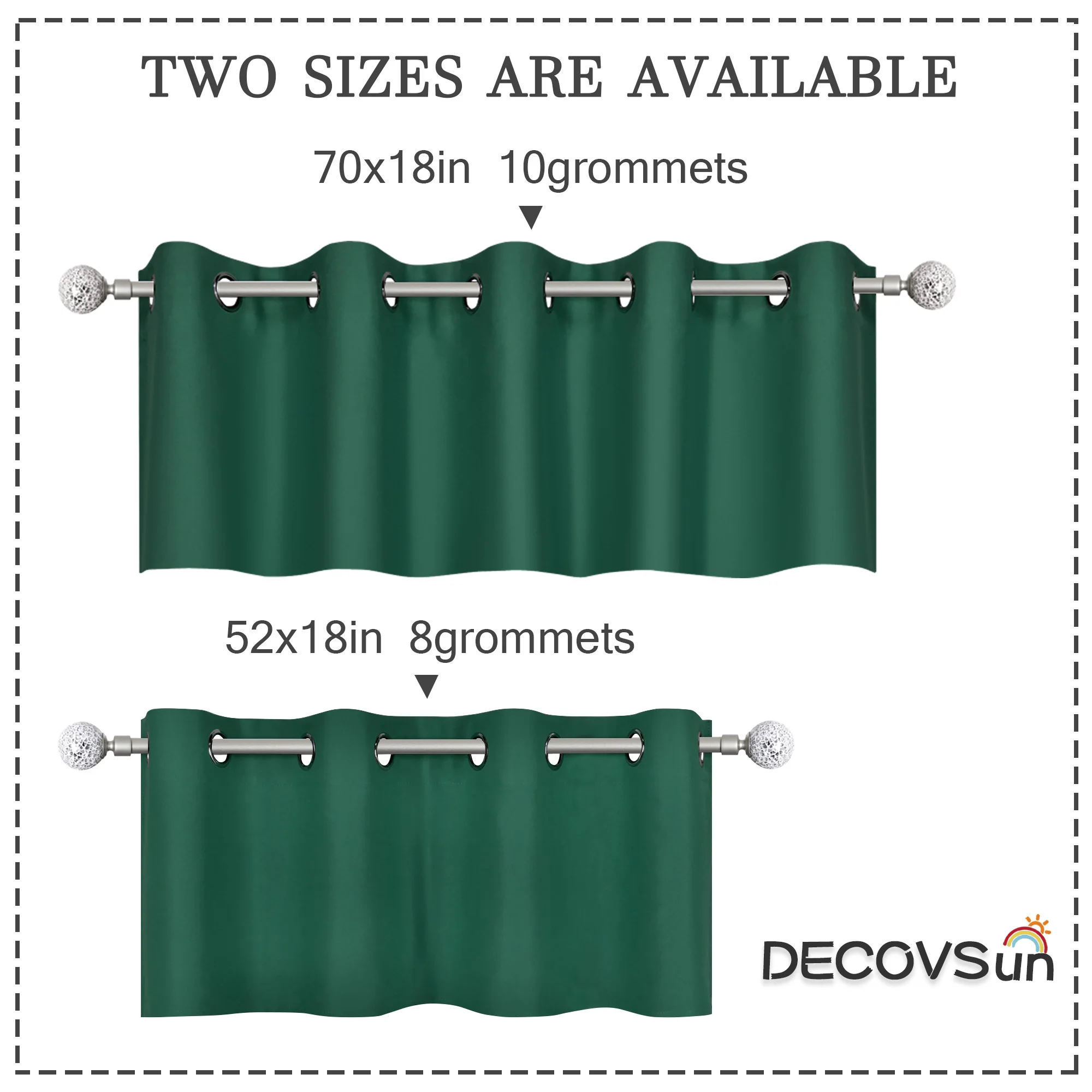 52x18 дюймов Зеленые Плотные подзор 100% полиэстер втулка стиль балдахин 1 шт./упак.