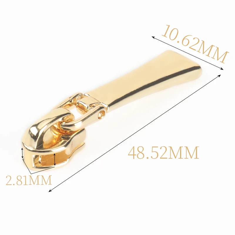 OCO Metal zipper head wholesale hanging light gold long brand 3# 5# 7# slider for clothing luggage slider
