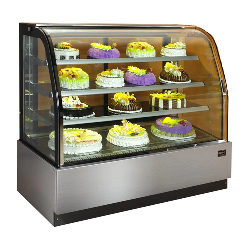 Лучшая Деллинг Холодильная витрина для тортов подставка для выпечки счетчик витрина для тортов чиллер морозильник с изогнутым стеклом