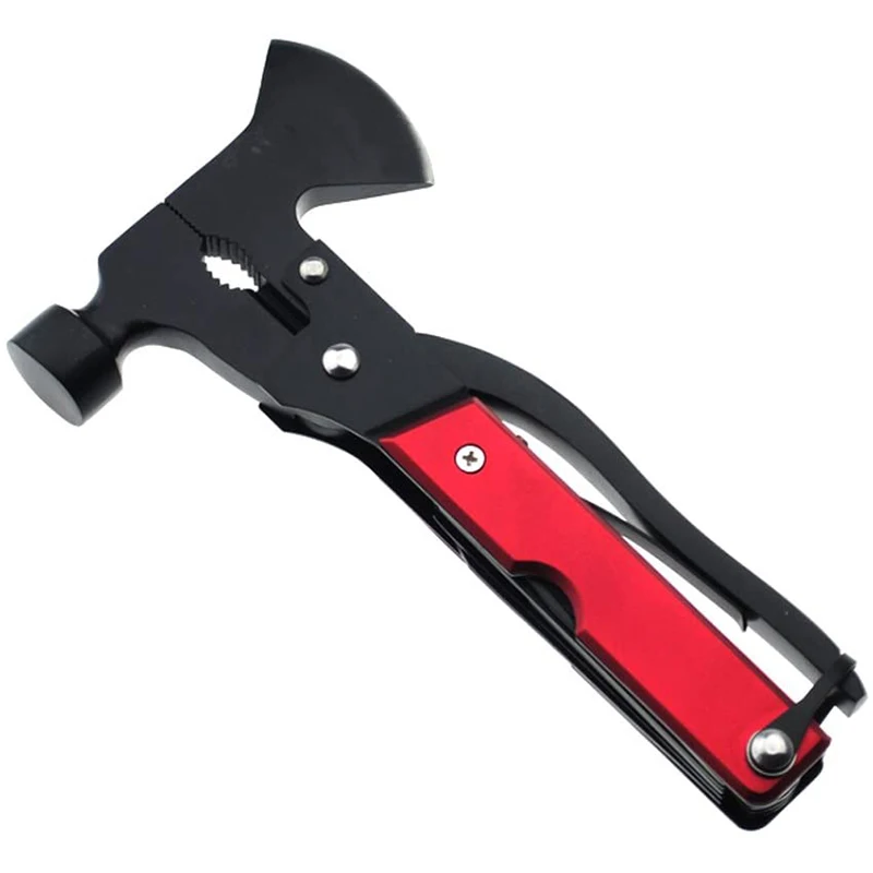 JSJM Wholesale Outdoor Camping Tool Ax Hammer Folding Multi-Function Tool Car Life-Saving Hammer