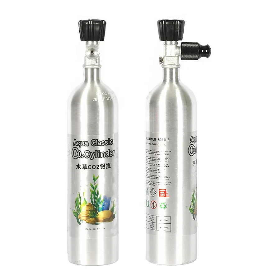 0.6L 1L 2L аквариумная установка co2 ЦИЛИНДР, алюминиевый резервуар Co2 с клапаном