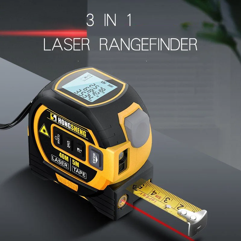 3 in 1 Laser Distance Meter Digital Measuring Instrument Tape Measure Area and Volume